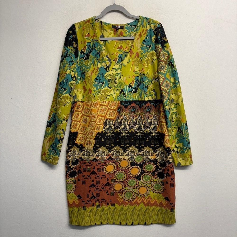 Yest long sleeve midi dress 12‎ artsy pull on